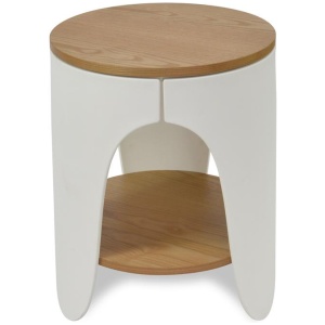 Jackson Round Side Table - Natural and White by Interior Secrets - AfterPay Available