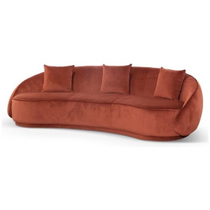 Jake Velvet 4 Seater Sofa - Rustic Orange by Interior Secrets - AfterPay Available