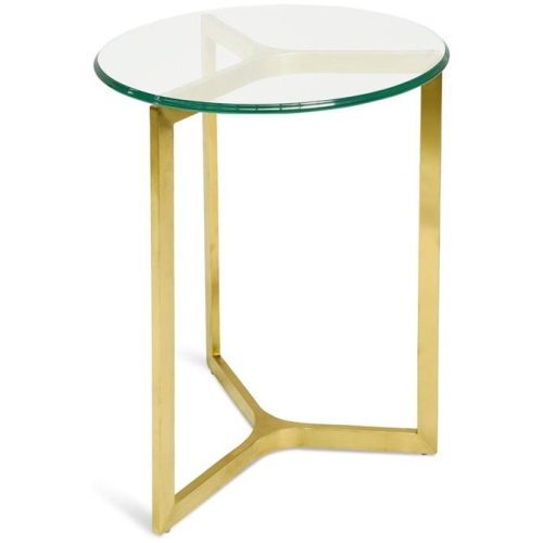 Janet Round Glass Side Table - Gold Base by Interior Secrets - AfterPay Available