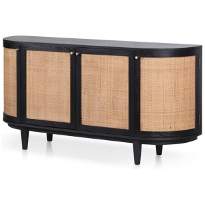 Jesse 1.7m Black Elm Sideboard - Rattan Doors by Interior Secrets - AfterPay Available