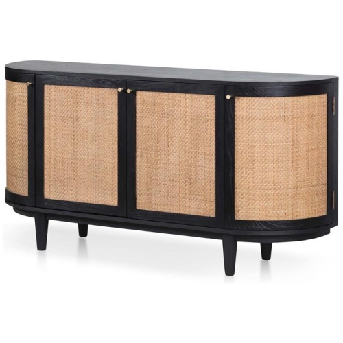 Jesse 1.7m Black Elm Sideboard - Rattan Doors by Interior Secrets - AfterPay Available