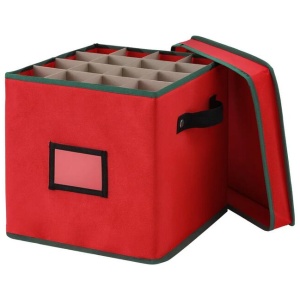 Jingle Jollys Christmas Baubles Storage Box 64 Dividers Xmas Ornaments Container