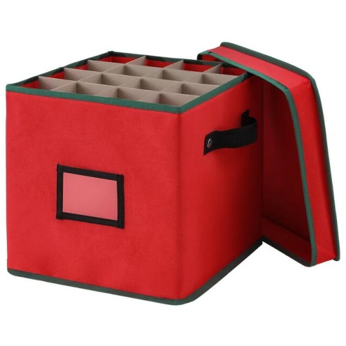 Jingle Jollys Christmas Baubles Storage Box 64 Dividers Xmas Ornaments Container