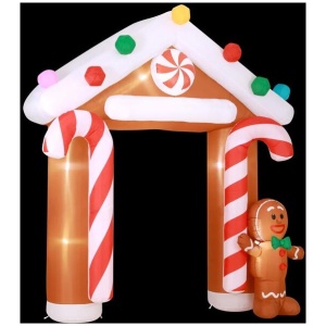 Jingle Jollys Christmas Inflatable Archwary Ginger 2.8M Illuminated Decorations
