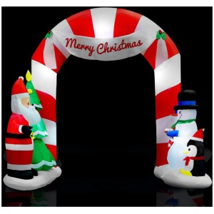 Jingle Jollys Christmas Inflatable Archwary Santa 3M Illuminated Decorations