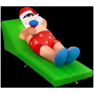 Jingle Jollys Christmas Inflatable Santa Bench 1.8M LED Illuminated Decorations