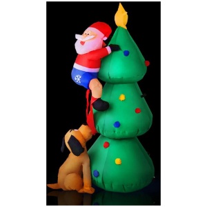Jingle Jollys Christmas Inflatable Santa Tree 1.8M Illuminated Decorations