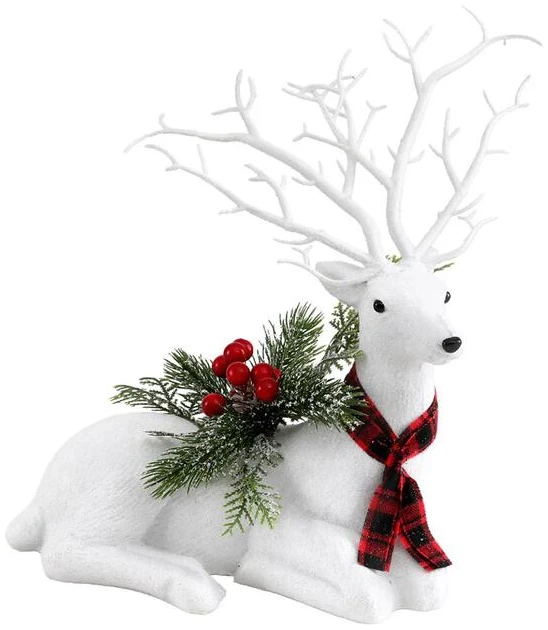 Jingle Jollys Christmas Reindeer 32cm Glitter Deer Ornaments Party Decorations