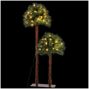 Jingle Jollys Christmas Tree 1.5+1m LED Xmas Palm Tree Party Decorations 2 in 1