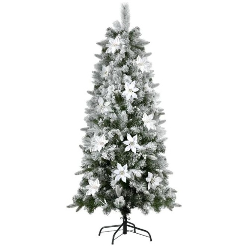 Jingle Jollys Christmas Tree 1.8m Xmas Tree Snow Flocked Flowers Decor 564 Tips