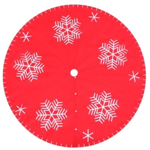 Jingle Jollys Christmas Tree Skirt 120cm Snowflake Ornaments Party Decorations