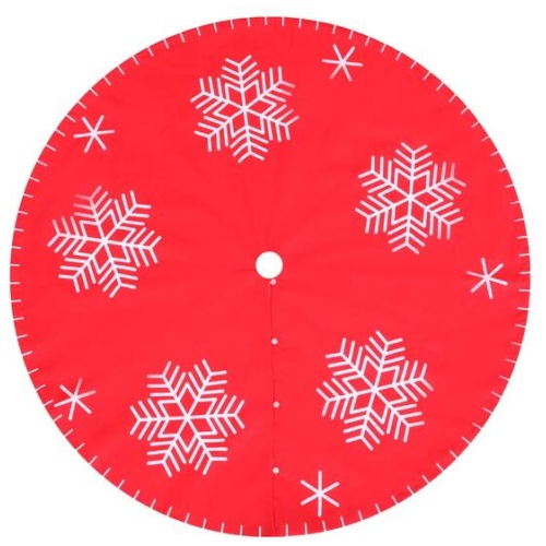 Jingle Jollys Christmas Tree Skirt 120cm Snowflake Ornaments Party Decorations