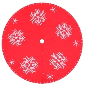 Jingle Jollys Christmas Tree Skirt 90cm Snowflake Ornaments Party Decorations