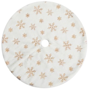 Jingle Jollys Christmas Tree Skirt 90cm Snowflake Ornaments Xmas Decorations