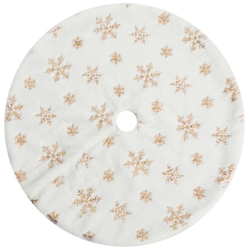 Jingle Jollys Christmas Tree Skirt 90cm Snowflake Ornaments Xmas Decorations