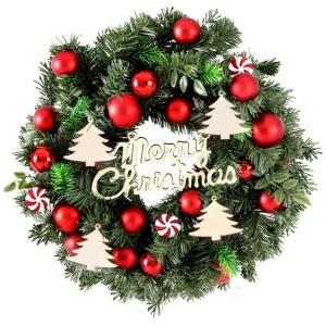 Jingle Jollys Christmas Wreath 40CM Xmas Garland Baubles Ornaments Party Decor