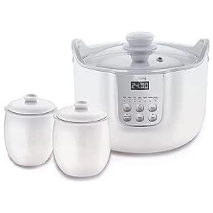 Joyoung White Porclain Slow Cooker 1.8L with 3 Ceramic Inner Containers