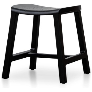 Judy 45cm Ash Wood Low Stool - Black by Interior Secrets - AfterPay Available