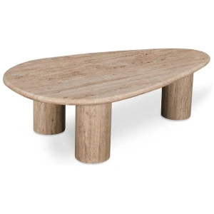 Juro 1.2m Travertine Top Oval Coffee Table by Interior Secrets - AfterPay Available