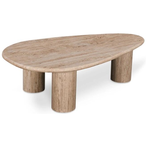 Juro 1.2m Travertine Top Oval Coffee Table by Interior Secrets - AfterPay Available
