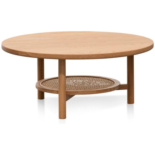 Justina Solid Oak Round Coffee Table - Natural by Interior Secrets - AfterPay Available