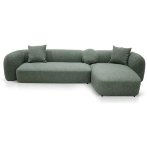 Justus 3 Seater Right Chaise Sofa - Amazon Green by Interior Secrets - AfterPay Available