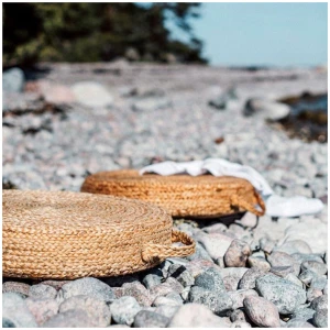 Jute Hand Braided natural floor-pallet cushion 60 x 60 x 20 cm