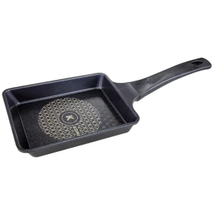 KOMAN Shinewon Frypan Frying Pan 19x14cm Non-stick Titanium Coat Square BLACK