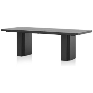 Kathleen 2.4m Elm Dining Table - Full Black by Interior Secrets - AfterPay Available