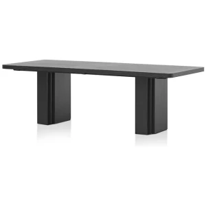 Kathleen 2.4m Elm Dining Table - Full Black by Interior Secrets - AfterPay Available