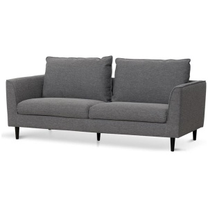 Kavan 3 Seater Fabric Sofa - Graphite Grey with Black Leg by Interior Secrets - AfterPay Available