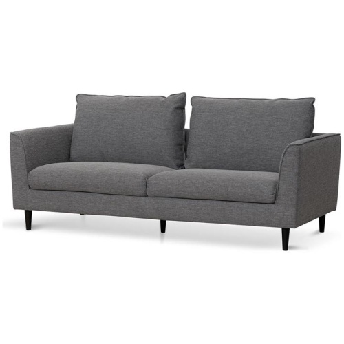 Kavan 3 Seater Fabric Sofa - Graphite Grey with Black Leg by Interior Secrets - AfterPay Available