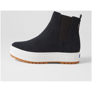Keds Chelsea Lug Ke Black Suede Black Boots Womens Shoes Casual Ankle Boots