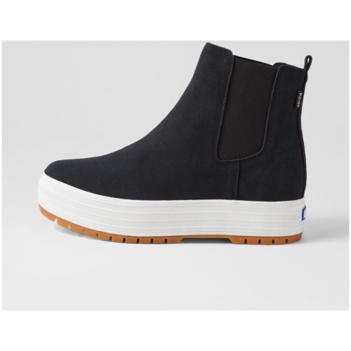 Keds Chelsea Lug Ke Black Suede Black Boots Womens Shoes Casual Ankle Boots