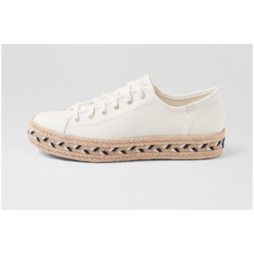 Keds Triple Kick Canvas White Natural Canvas White Natural Sneakers Womens Shoes Comfort Casual Sneakers
