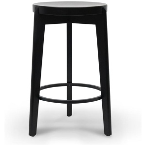 Keenan 65cm Solid wood Bar Stool - Full Black - Last One by Interior Secrets - AfterPay Available