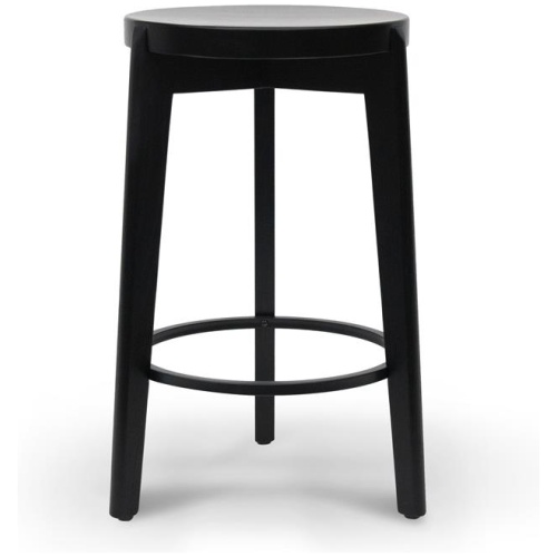 Keenan 65cm Solid wood Bar Stool - Full Black - Last One by Interior Secrets - AfterPay Available