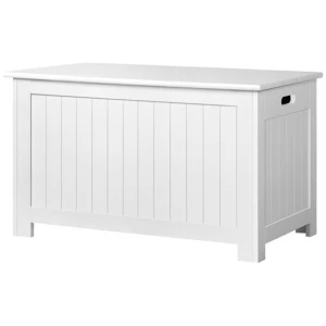 Keezi Kids Wooden Toy Chest Storage Blanket Box White Children Room Organiser