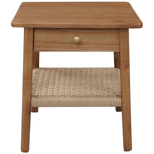 Kelly 1-Drawer Bedside Table (Almond)