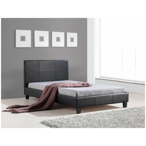 King Single PU Leather Bed Frame Black
