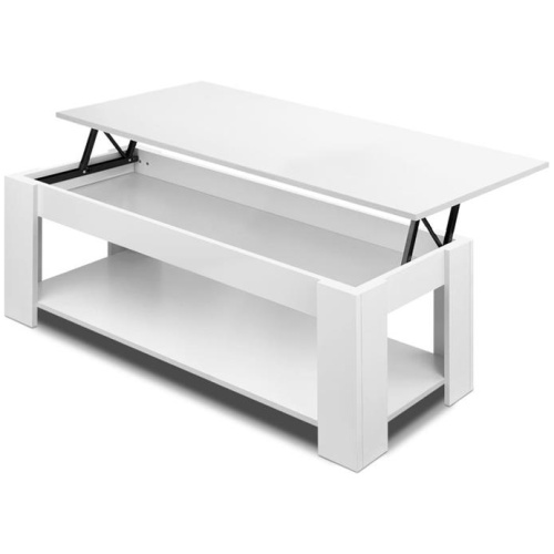 Kings Lift Up Top Mechanical Coffee Table - White