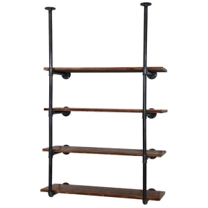 Kings Wall Display Shelves Industrial Bookshelf DIY Pipe Shelf Rustic Brackets