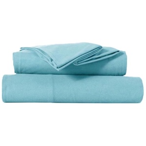 Kingtex Ultra-Soft Micro Flannel Sheet Set 40 cm Wall Aqua Queen