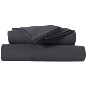 Kingtex Ultra-Soft Micro Flannel Sheet Set 40 cm Wall Charcoal Queen