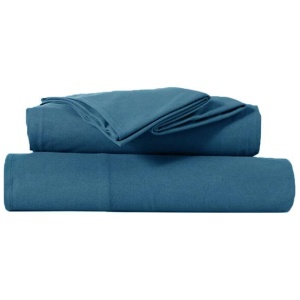 Kingtex Ultra-Soft Micro Flannel Sheet Set 40 cm Wall Steel Blue Queen