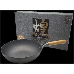 Kirameki Premium Cast Iron Nitriding Processing Stir-fry Wok (Made in Japan) - 30cm