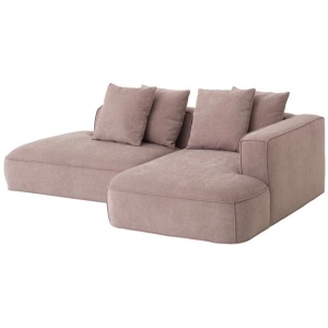 Klara 2 Seater Left Chaise Fabric Sofa - Latte by Interior Secrets - AfterPay Available
