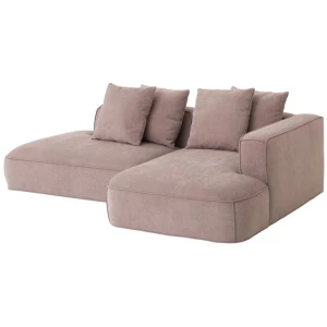 Klara 2 Seater Left Chaise Fabric Sofa - Latte by Interior Secrets - AfterPay Available