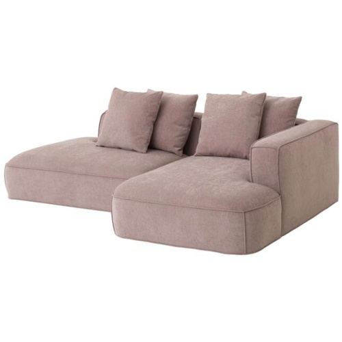 Klara 2 Seater Left Chaise Fabric Sofa - Latte by Interior Secrets - AfterPay Available
