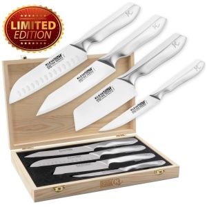 KlevaCut® LIMITED EDITION 4 Piece Premium Knife Set With BONUS Bamboo Case